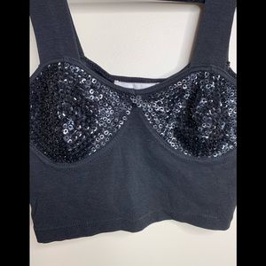 Vintage Sequin Crop Top